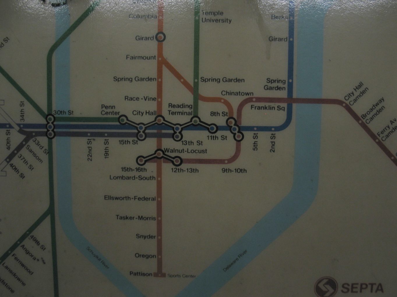 1980s SEPTA System Map Detail – Greater PRT